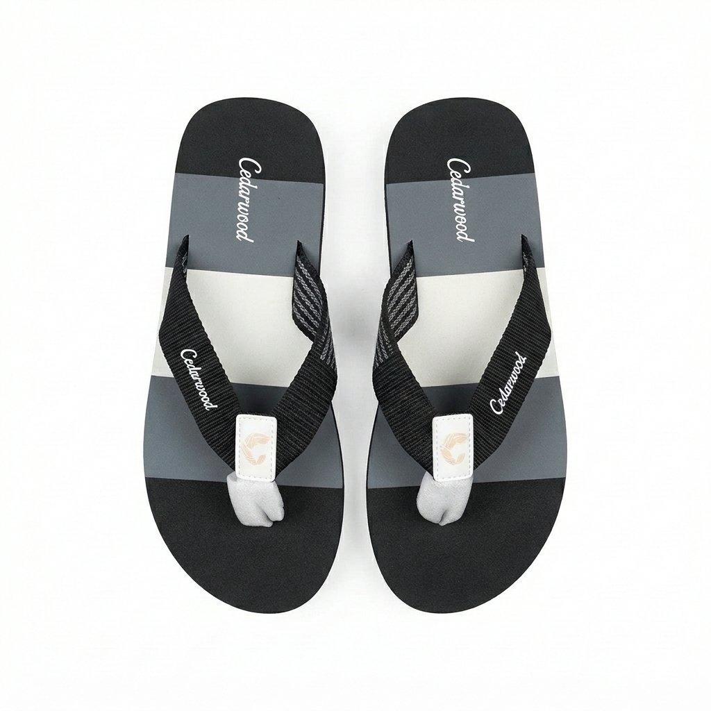 Cedarwood Men’s Modern Stripe Flip-Flops