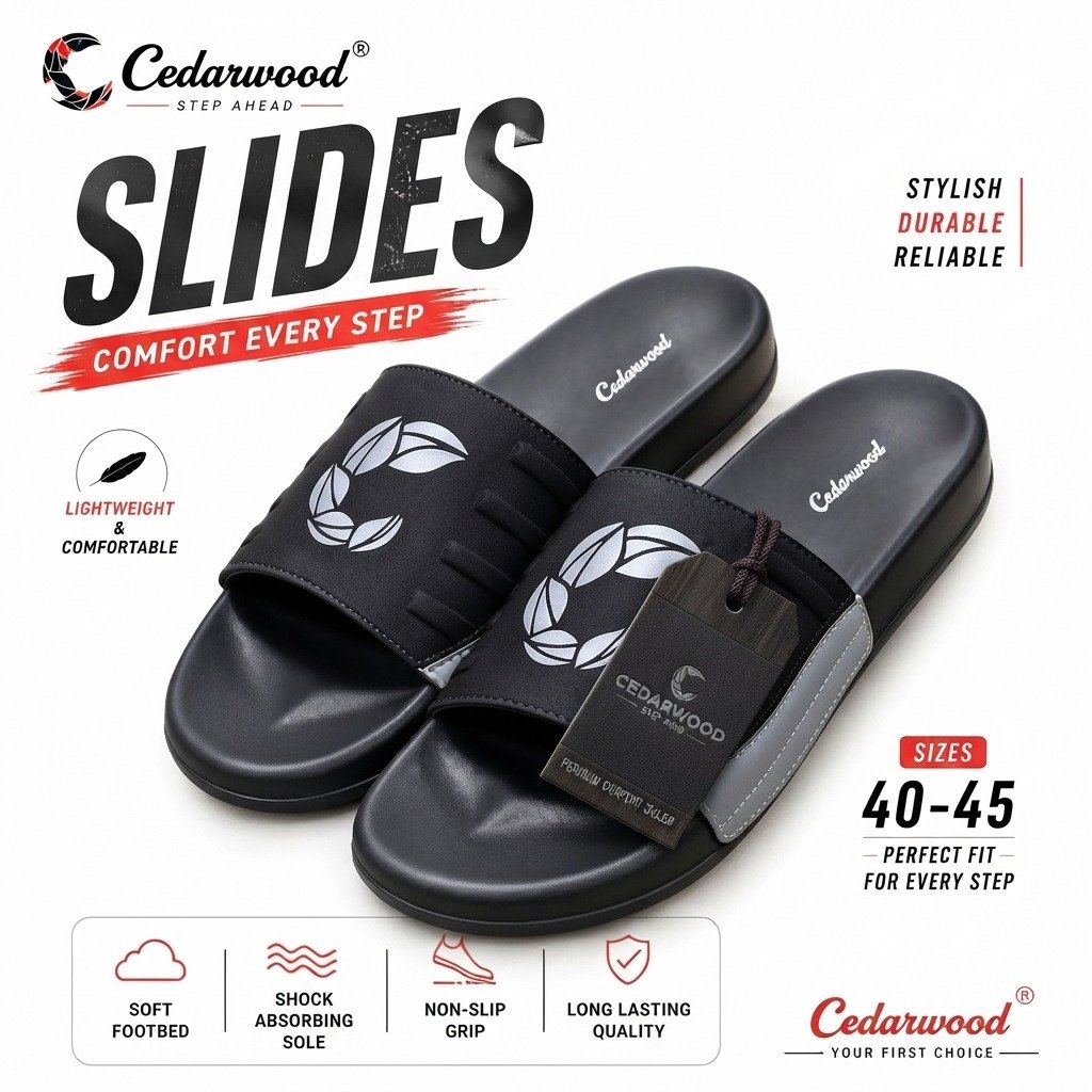 Cedarwood Signature 'Comfort Every Step' Men's Sport Slides